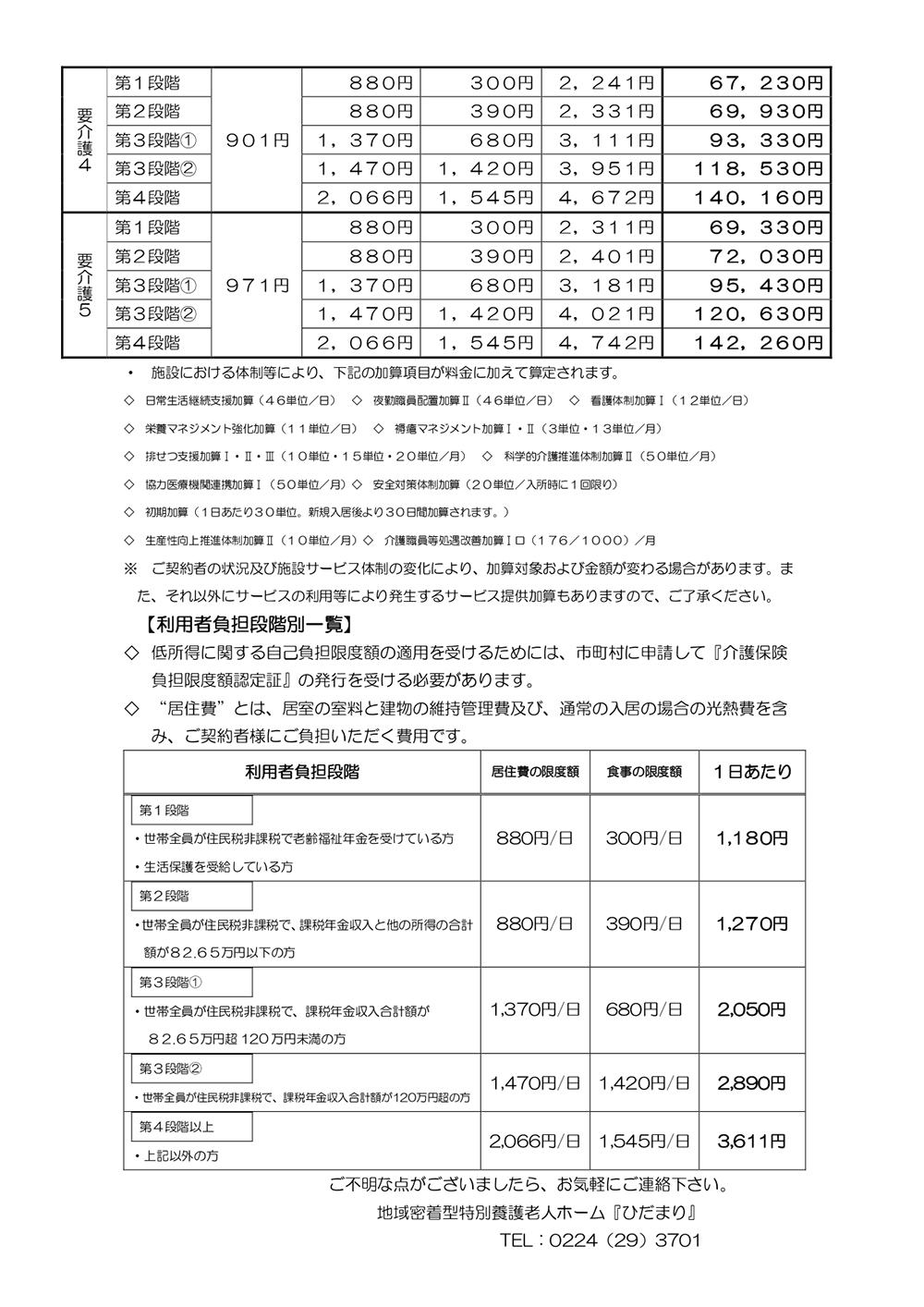 料金表